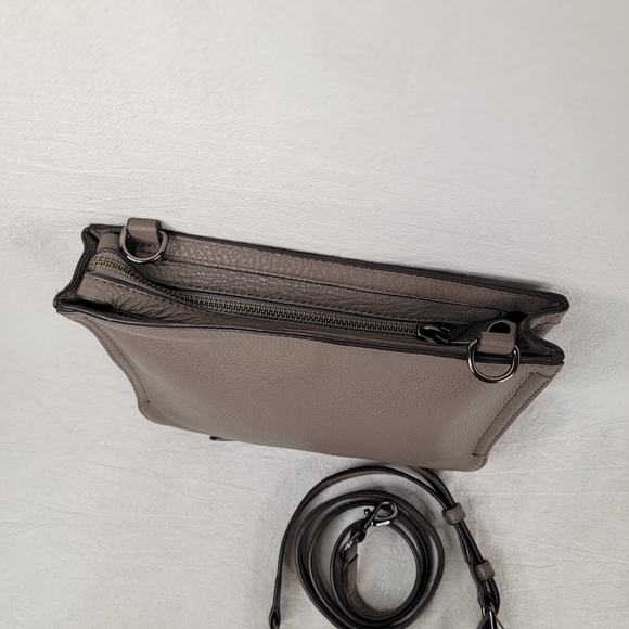 Rebecca Minkoff Avery Crossbody Bag Taupe Leather Gunmetal Hardware - Picture 8 of 16
